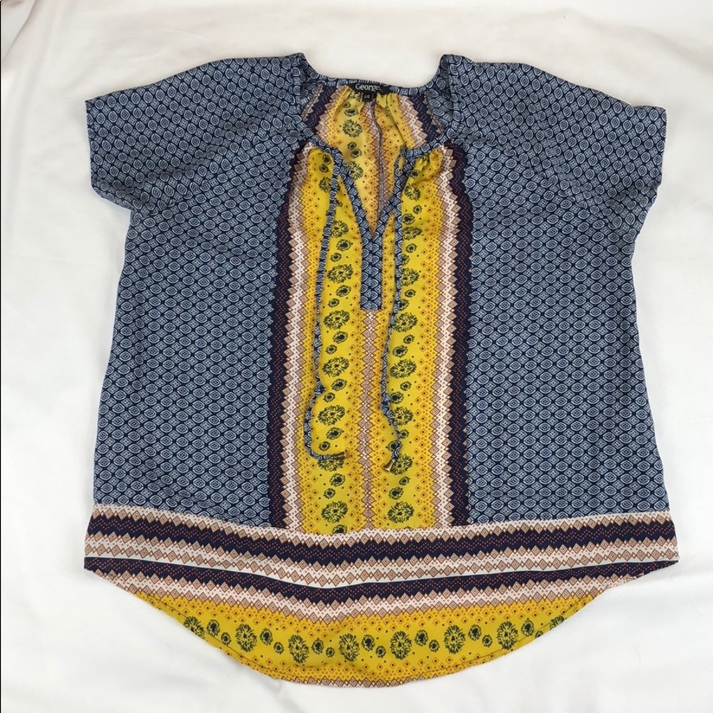 Boho short sleeve Blouse, Size L